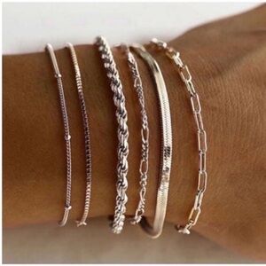 New! Silver Bracelet Stack Set (1020) NWOT